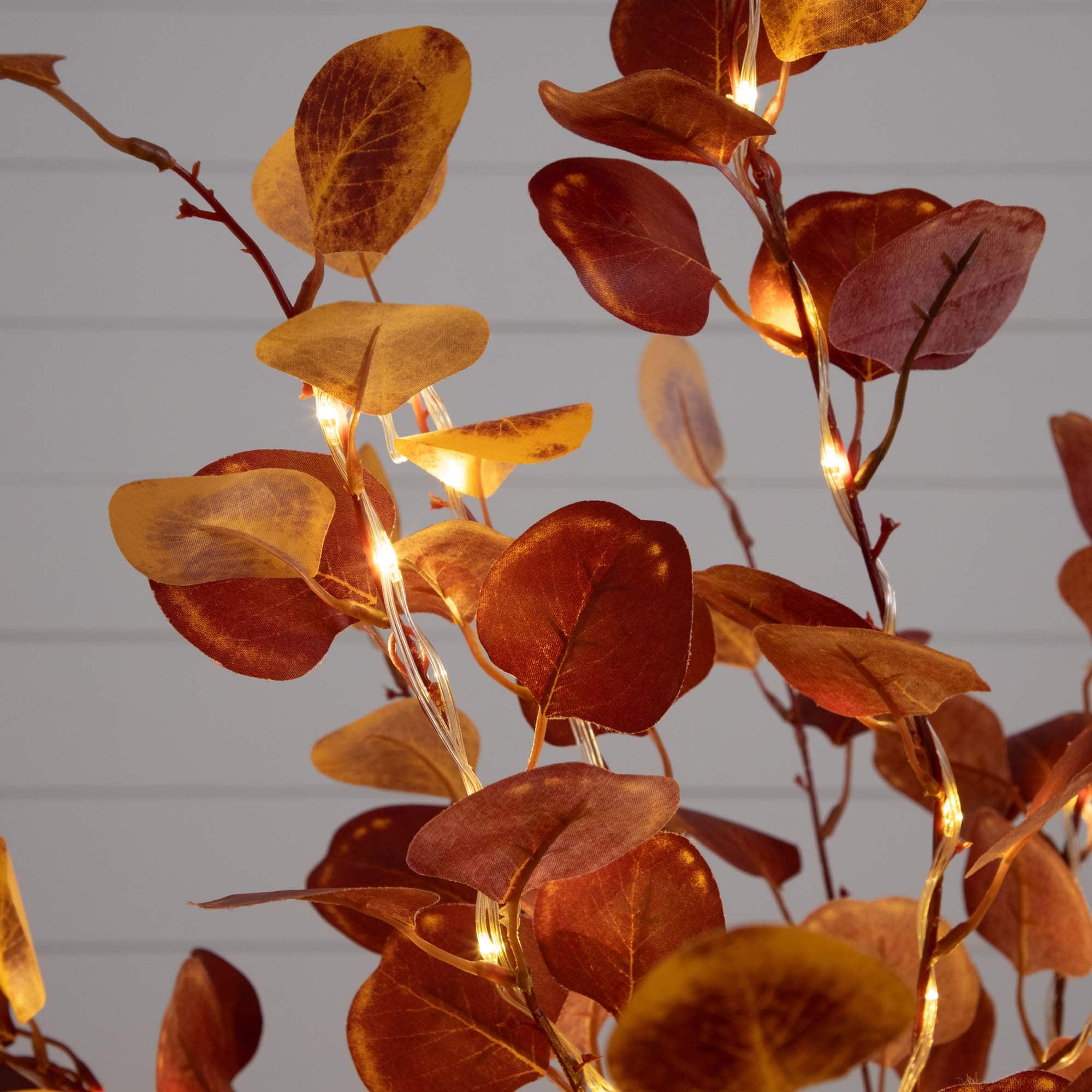 4ft. Pre-Lit LED Autumn Eucalyptus Artificial Fall Tree